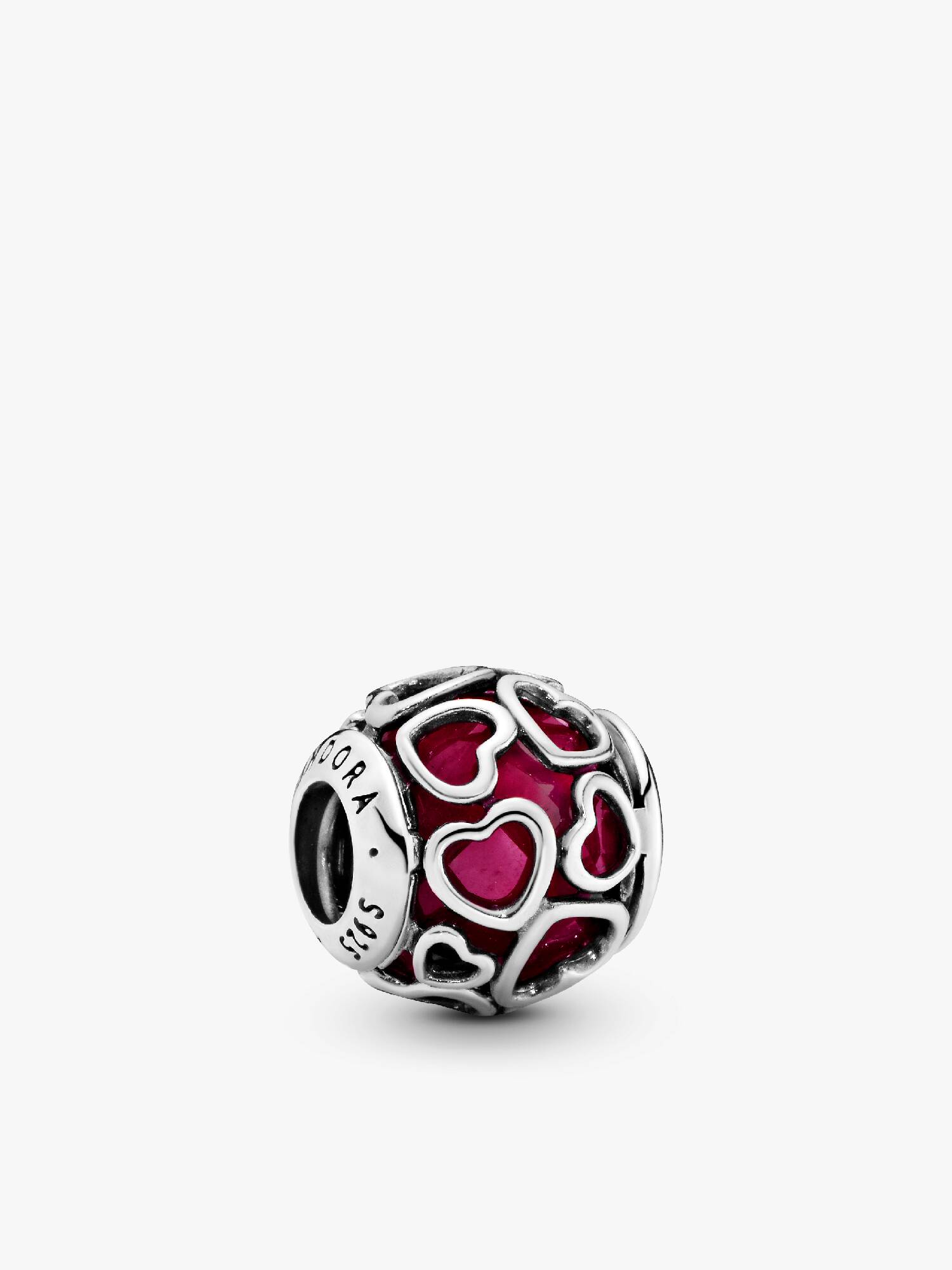 Cerise Rosa Coração Pattern Charm