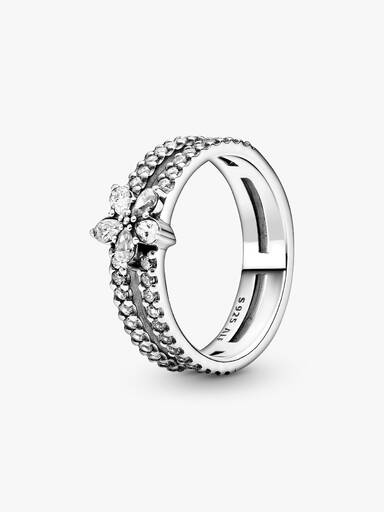 Anel Brilhante Snowflake Duplo