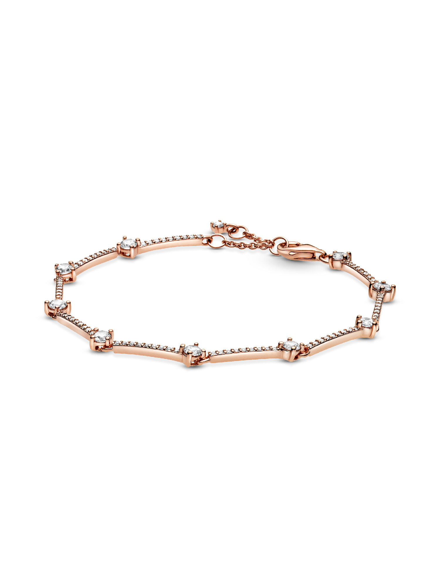 Pulseira Brilhante com Barras em Pavé