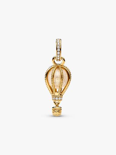 Charm pendente de balão de ar quente transparente e brilhante