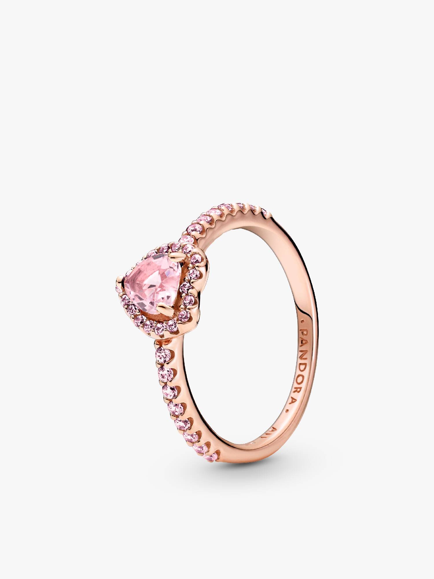 Anel Coração Rosa Elevado