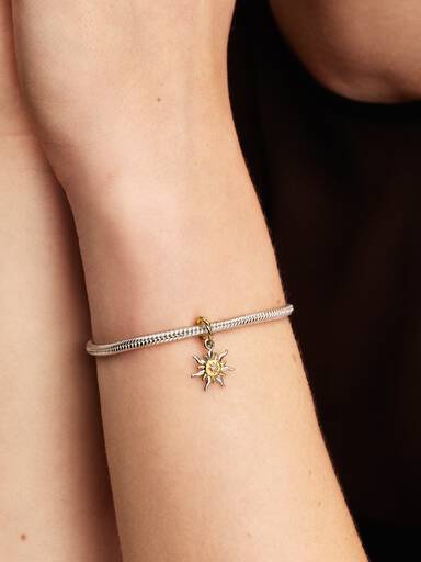 Charm Pendente de Diamante cultivado em laboratório Disney Rapunzel Flor Mágica