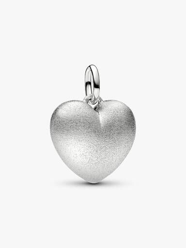 Charm Pendente de Coração Curvo Fosco