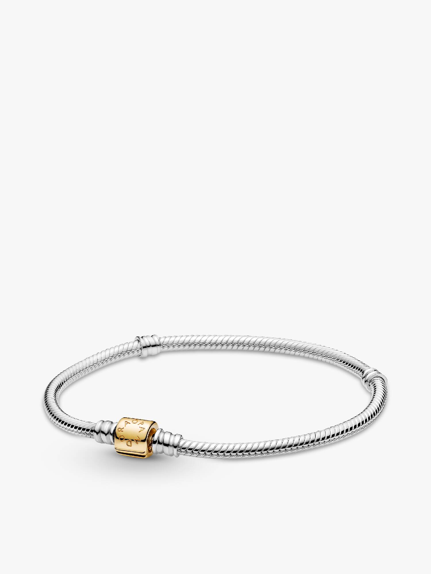 Braceletee Corrente de Serpiente Pandora Moments de dos Tonos ouro 14k com Broche de Barril