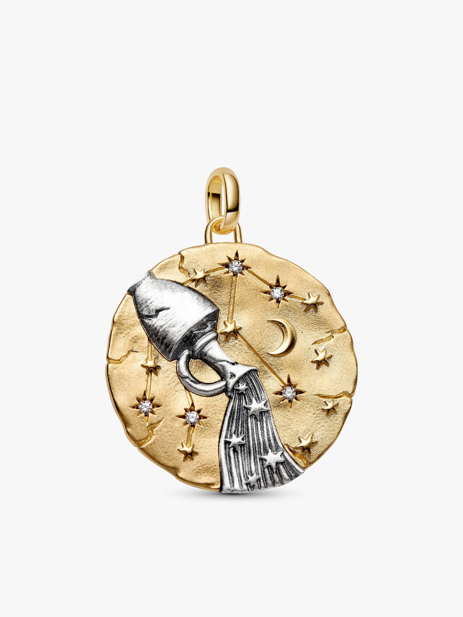 Charm Medalhão Maxi do Zodíaco do Signo de Aquário