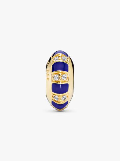 Pandora Shine spacer with clear cubic zirconia and blue enamel