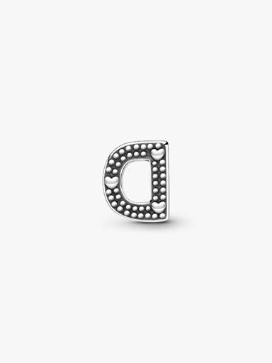 Letter D silver petite element