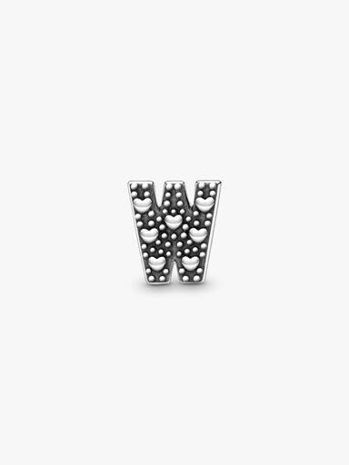 Letter W silver petite element