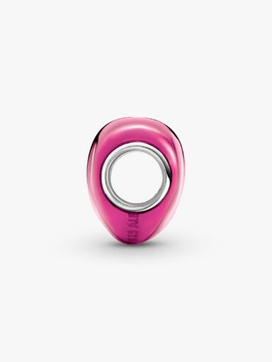 Charm Coração Rosa Metálico