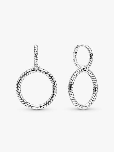 Pandora Moments Charm Duplo Brincos de argola
