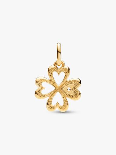 Charm Medalhão Coração Trevo de Quatro Folhas Pandora ME