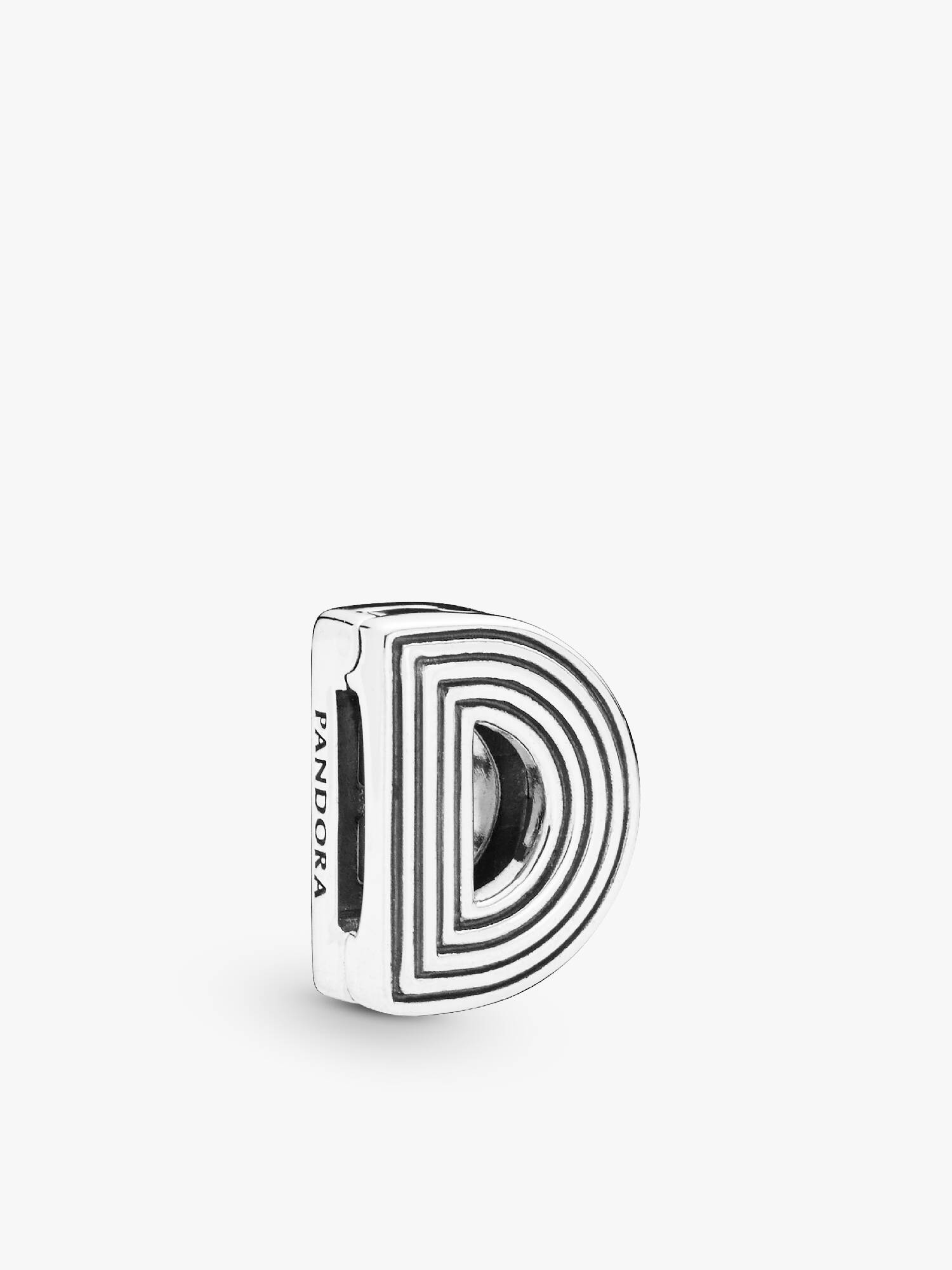 Pandora Reflexions letter D silver clip charm