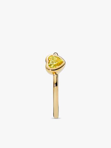 Anel Amarelo Stone Coração
