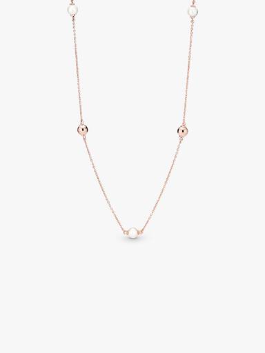 PANDORA Rose necklace with white freshwater cultured pearl