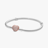 Pulseira Corrente Snake com Fecho de Coração em Pavé Pulseira Corrente Snake com Fecho de Coração em Pavé