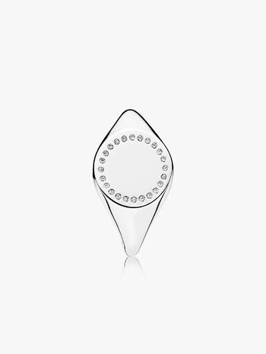 Anel Circle Selo, Zircônia Cúbica Transparente