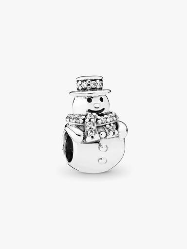 Boneco de neve Charm, Zircônia Cúbica Transparente