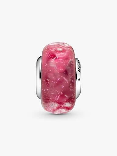 Charm Vidro de Murano Rosa Ondulado Fancy