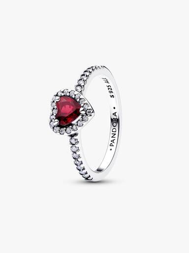 Anel de coração rosa fúcsia elevado.