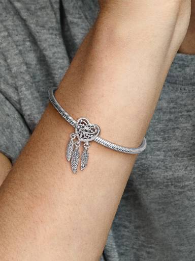 Charm Filtro dos Sonhos em Forma de Coração