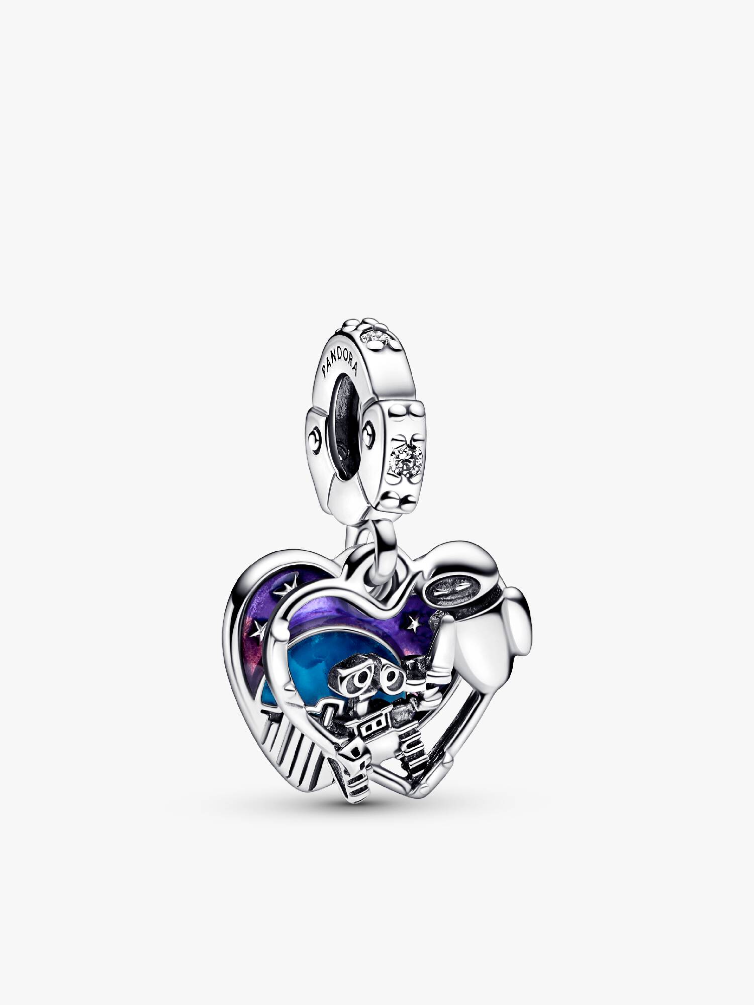 Charm Pendente WALL-E e EVE que Brilha no Escuro Disney Pixar