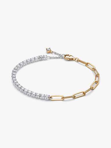 Pulseira de Elos e Riviera Dois Tons