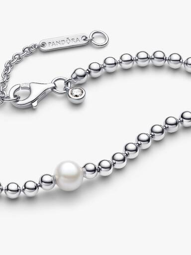 Colar Collier Pérola Cultivada de Água Doce Tratada Y Abalorios