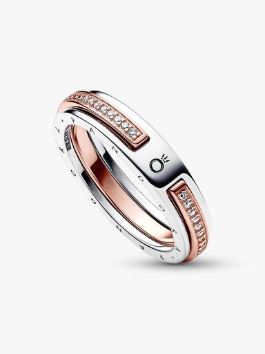 Anel Pandora Signature Dois Tons