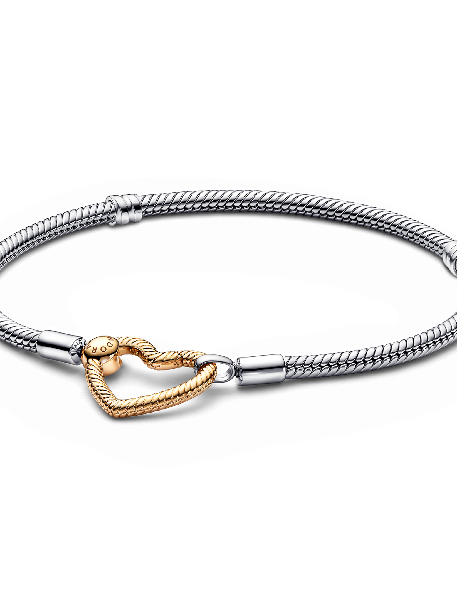 Pulseira Corrente Snake com Fecho de Coração Vazado