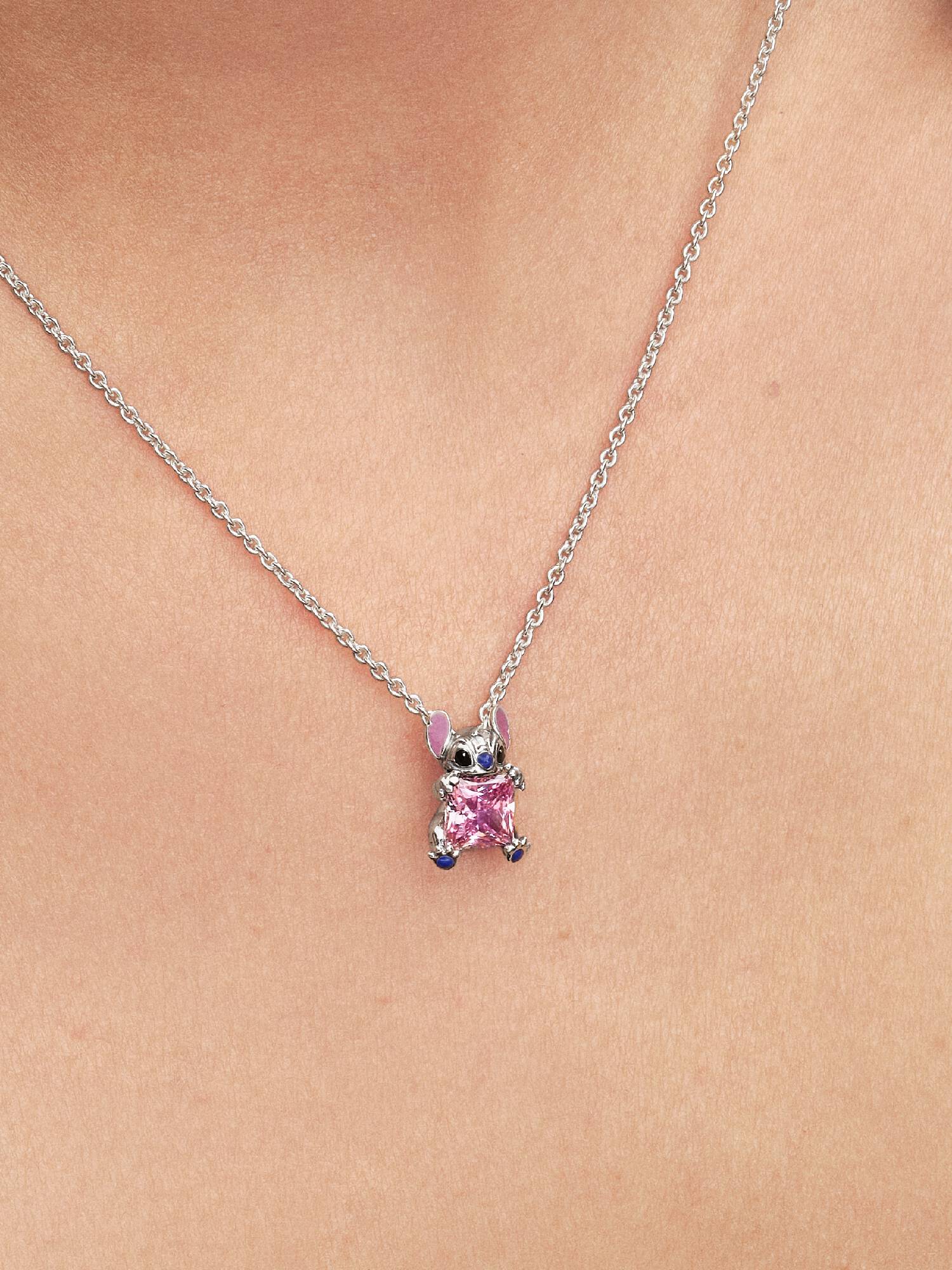 Colar Rosa do Stitch da Disney