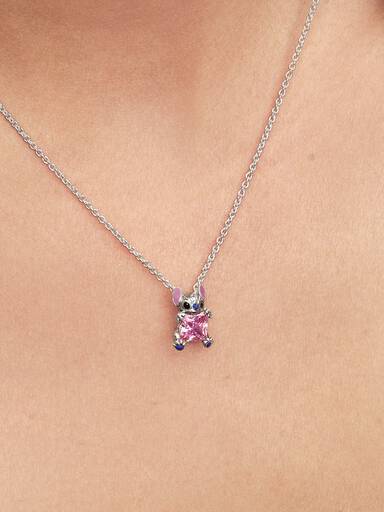 Colar Rosa do Stitch da Disney