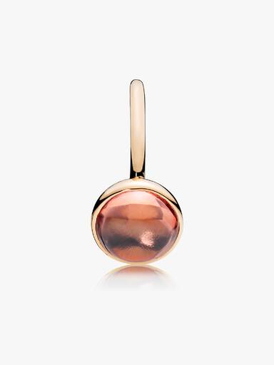Anel Poetic Droplet, ouro 14k e Blush Rosa Cristal