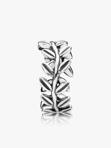 Leaves silver ring