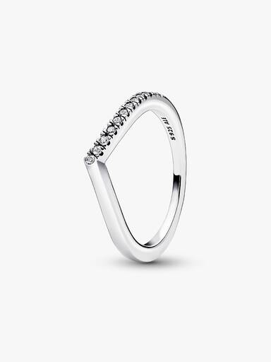 Anel Chevron Meio Brilhante Pandora Timeless