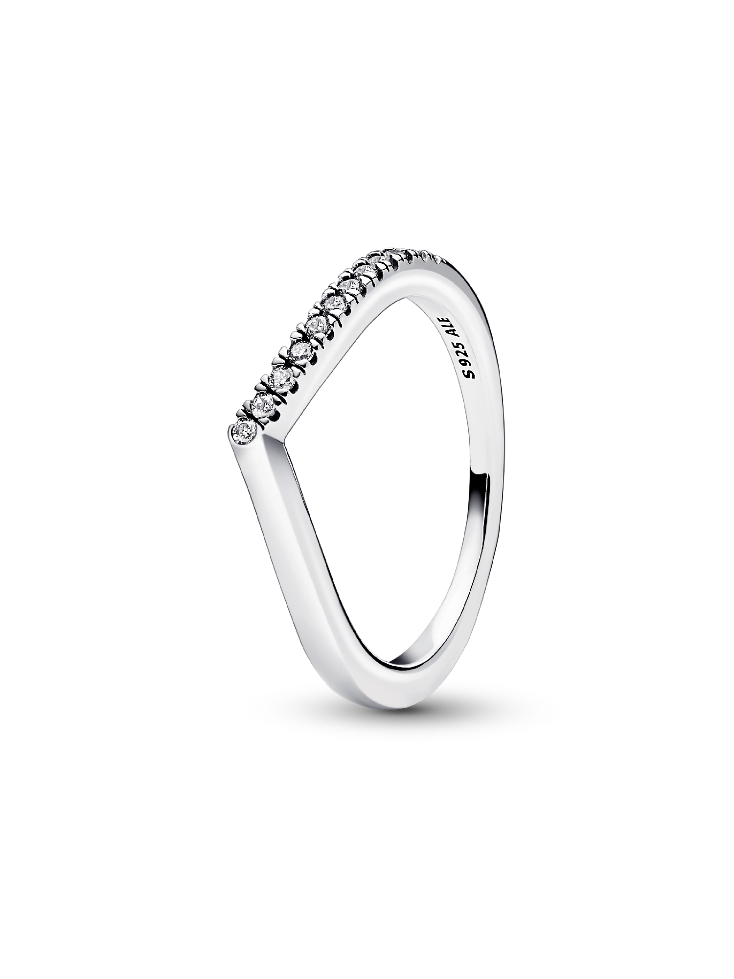 Anel Chevron Meio Brilhante Pandora Timeless