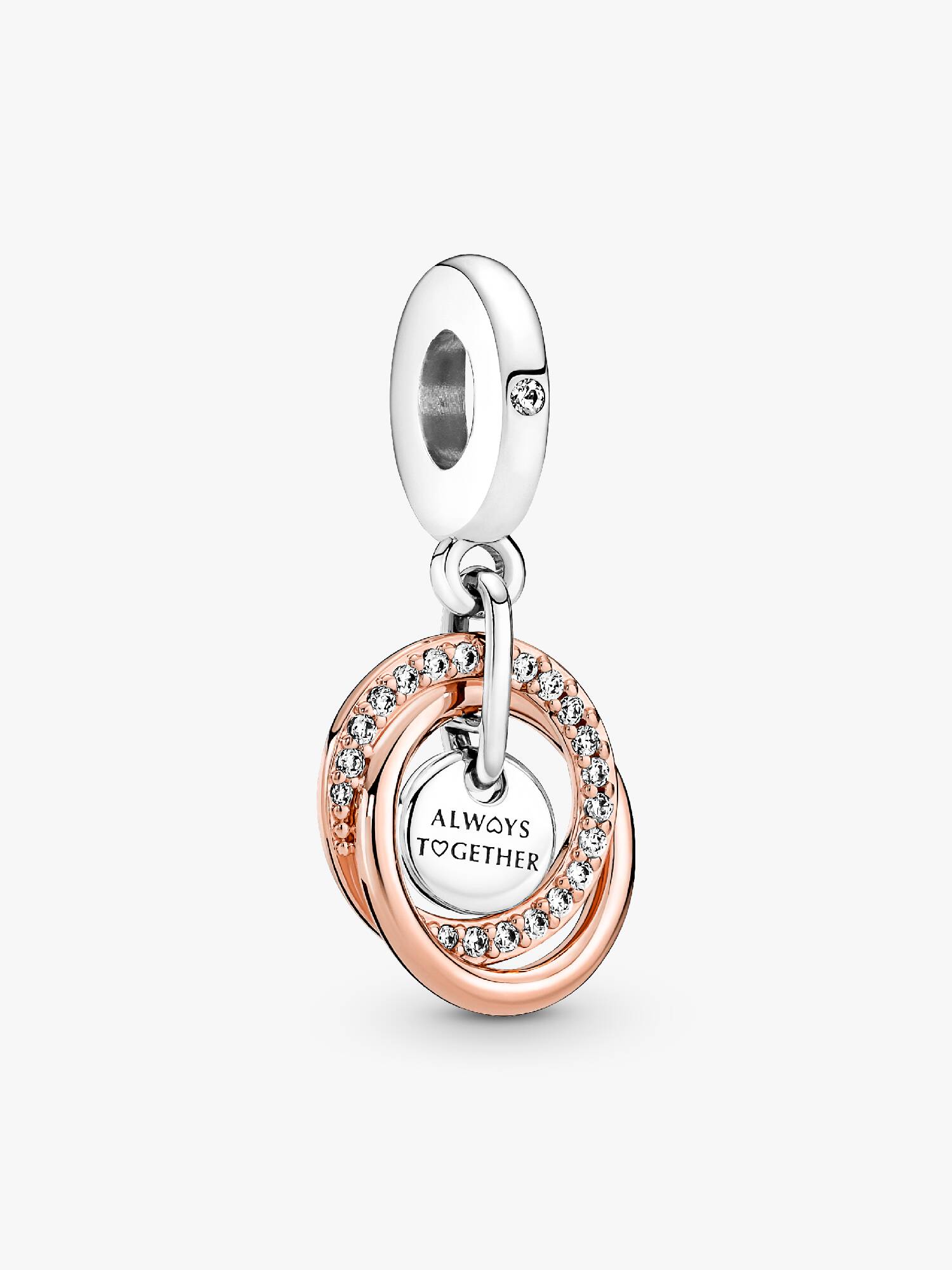 Charm Pendente Circulos Entrelaçados Família para Sempre