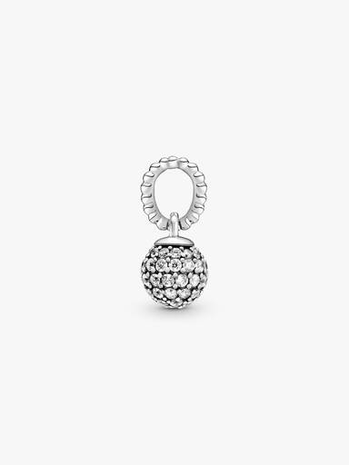 Charm Pendente Esfera Brilhante, em Pavé