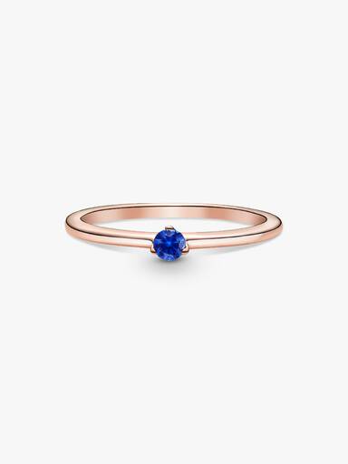 Anel Stellar Azul Solitaire