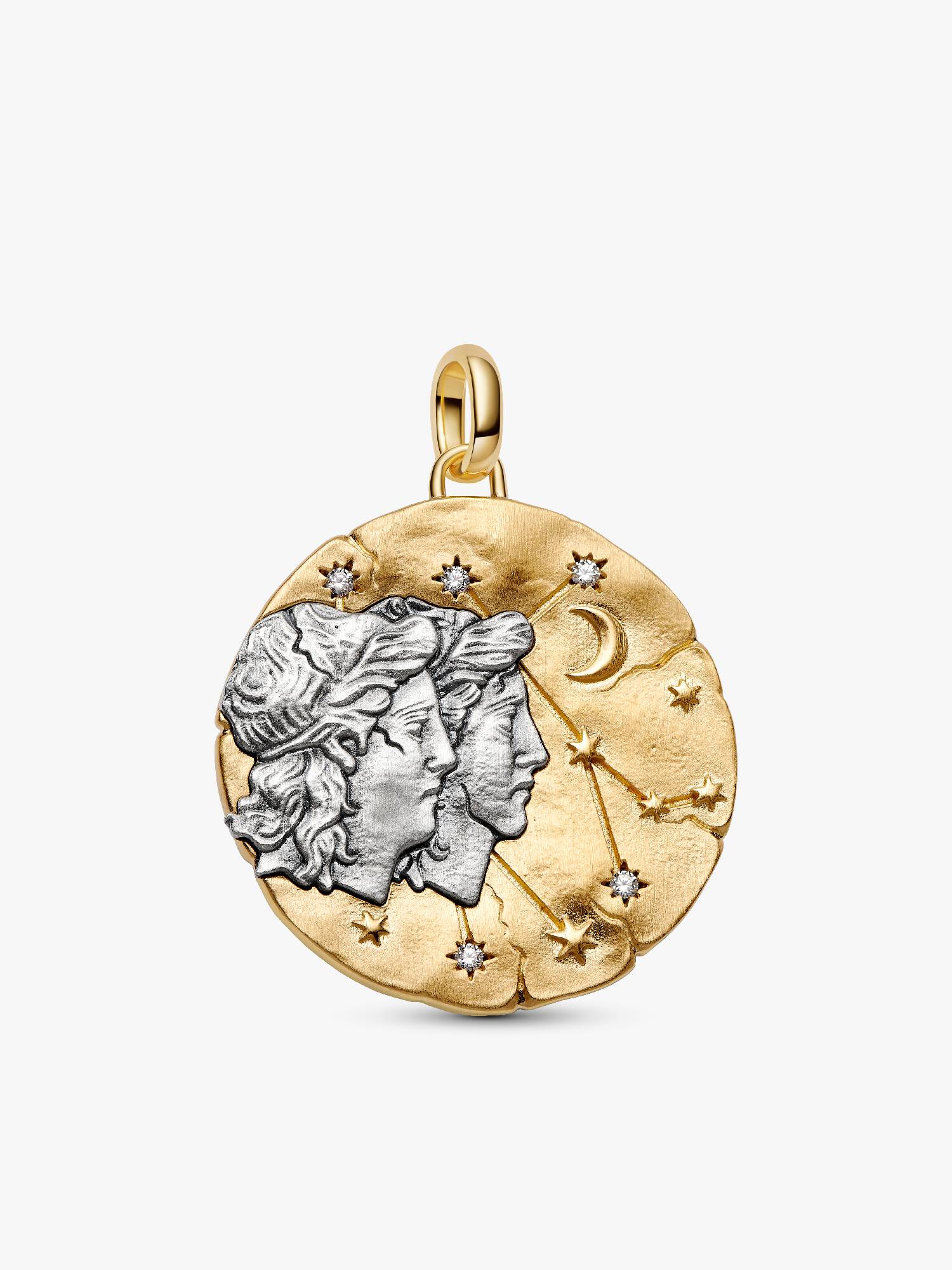 Charm Medalhão Maxi do Zodíaco do Signo de Gêmeos