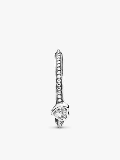 Heart silver ring with cubic zirconia