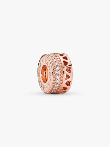 Hearts PANDORA Rose spacer with clear cubic zirconia
