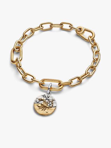 Conjunto de Pulseira com Charm Medalhão de Escorpião