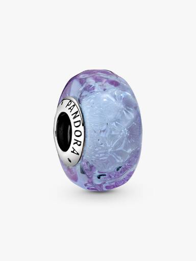 Charm de Vidro de Murano de Lavanda Ondulado