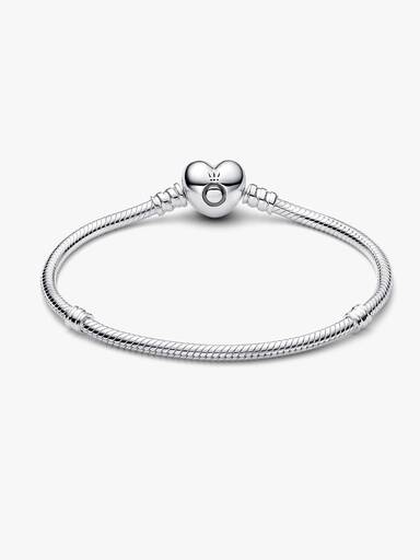 Pulseira de Corrente Snake Moments com Fecho de Coração