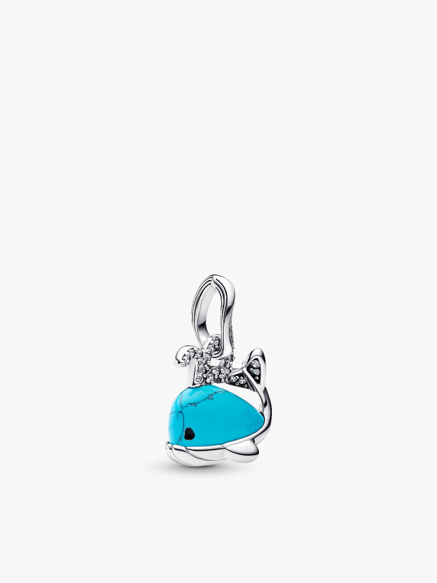 Charm pendente de baleia em cor turquesa