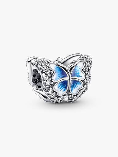 Charm Brilhante de Borboleta Azul