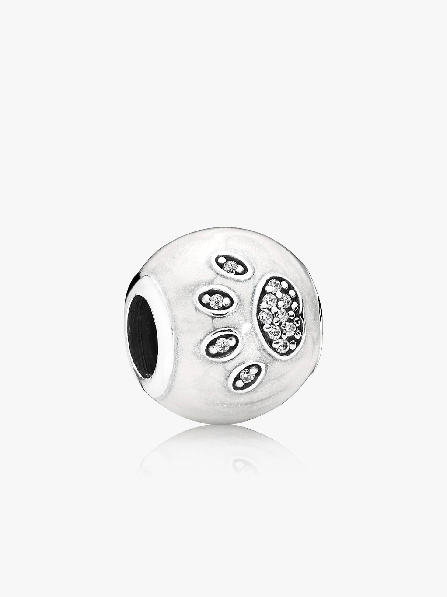 I love pets silver charm with silver enamel and cubic zirconia