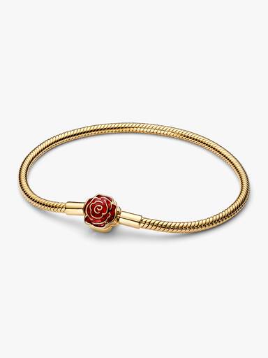 Pulseira Corrente snake rosa encantada da Disney A Bela e a Fera