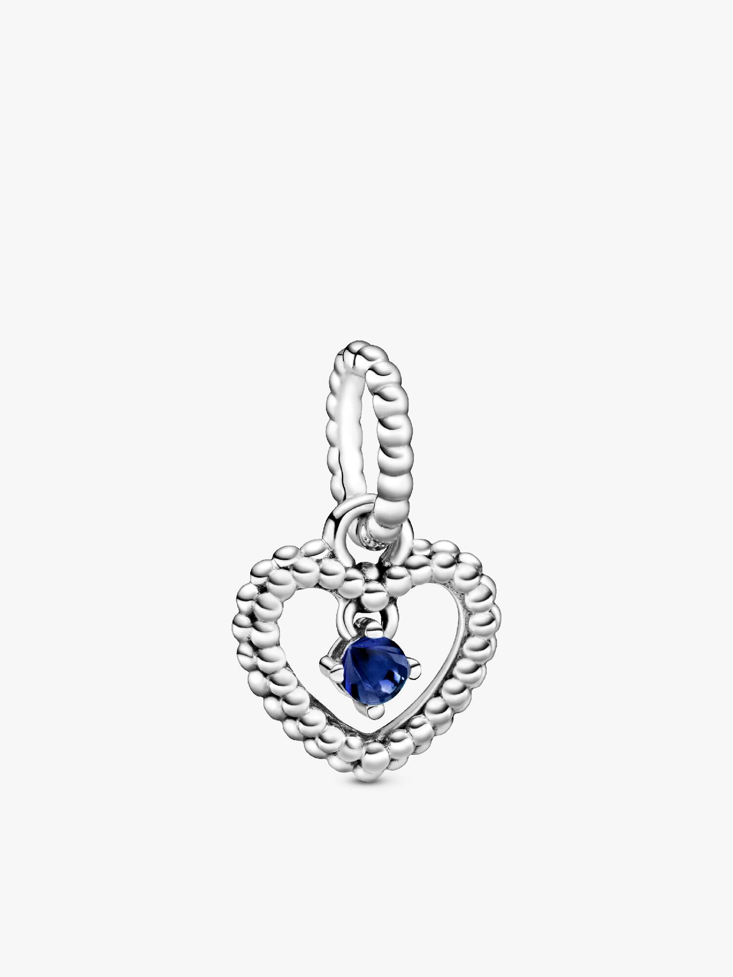 Heart sterling silver dangle with royal blue crystal