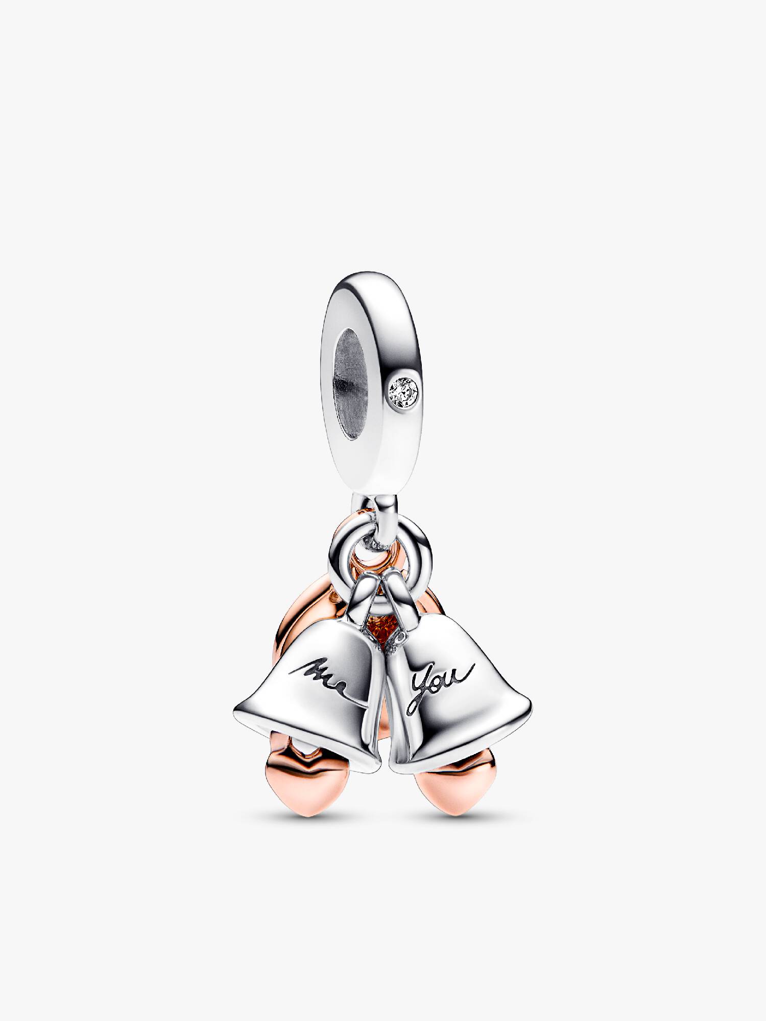 Charm Pendente Duplo de dos Tonos Campanas de Boda